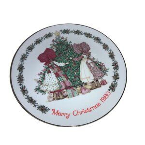 Holly Hobbie Christmas1980 Commerative Porcelain Plate Vintage